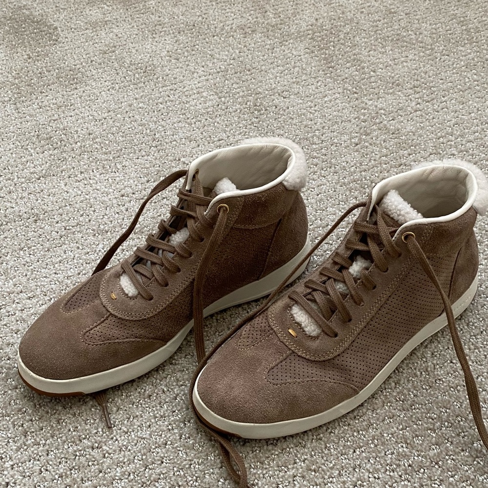 Cole Haan GrandPro faux fur trimmed hi top shoes